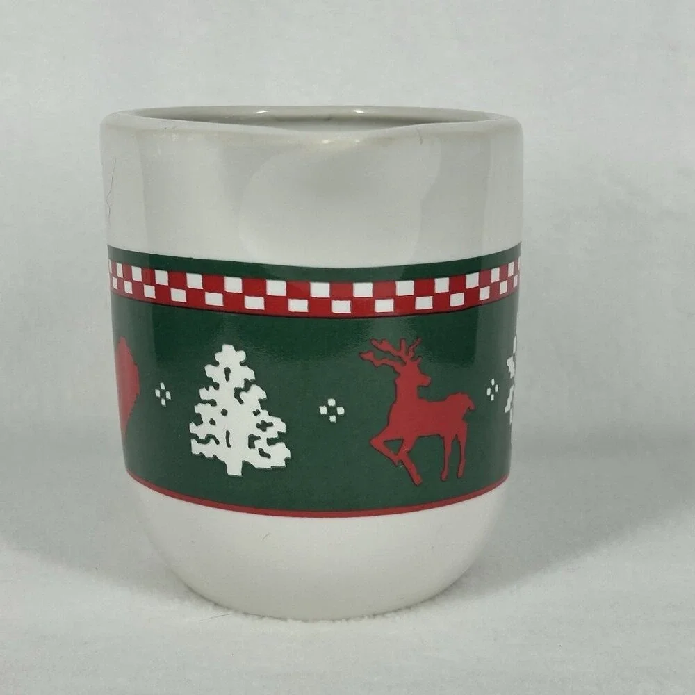 VTG Christmas Creamer Northwoods Snowflake Heart 1992 Holiday